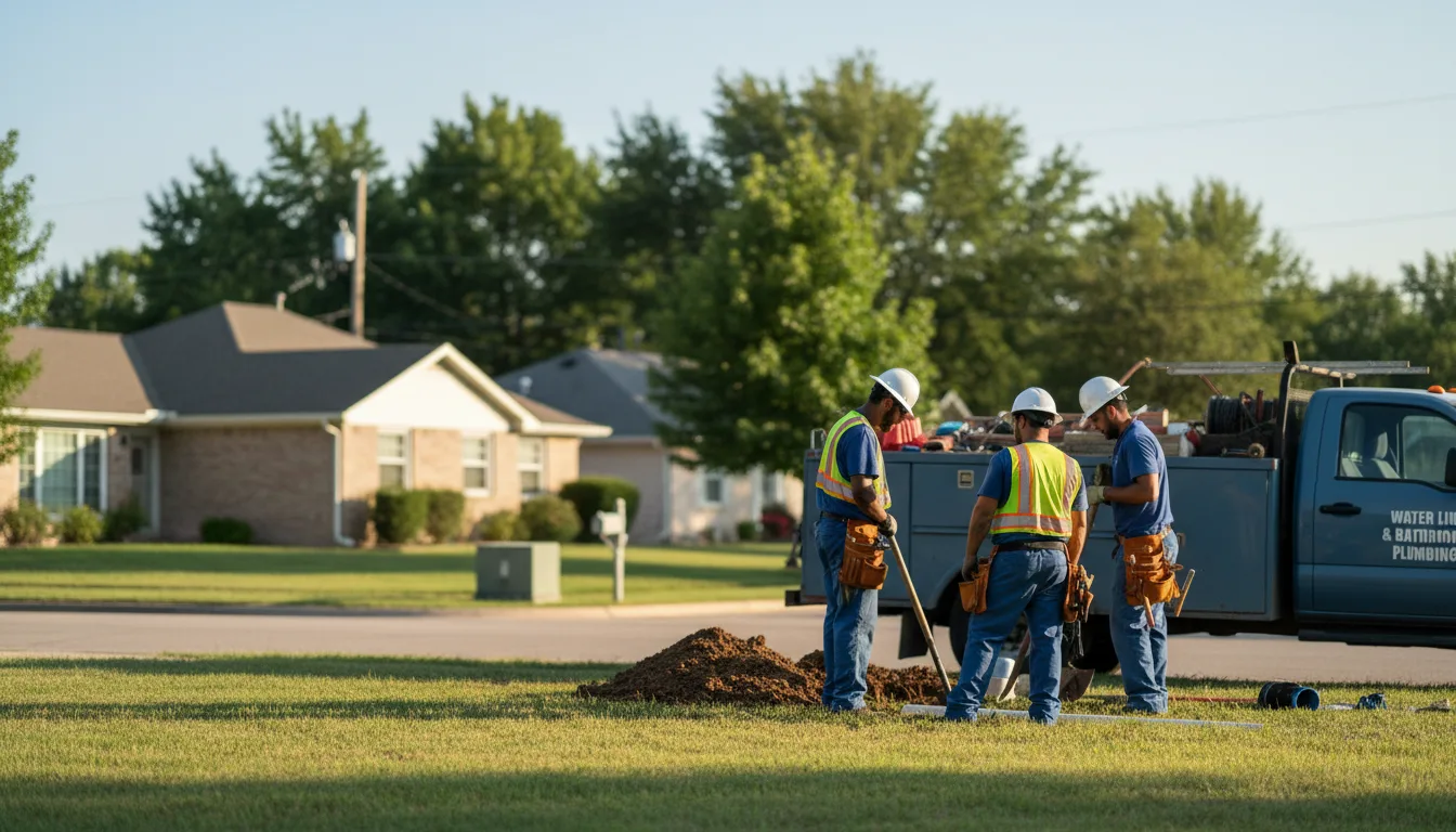 Residential water line and bathroom plumbing service in Rawson, OH